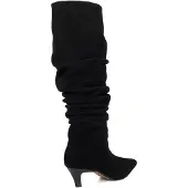 Dune London Dune Saunders Leren Dames Zwarte Hak Kniehoge Laarzen