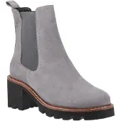 Hush puppies Gaia Leren Dames Grijze Chelsea Laarzen Met Hak