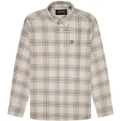 Lyle & Scott beige flanellen overhemd met tonale ruit en lange mouwen