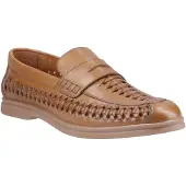 Hush puppies Bowie Leer Heren Tan Instappers