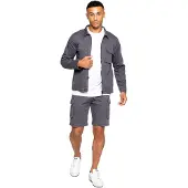 Enzo | Heren Cargo Trainingspak Met Korte Broek Set - Grijs