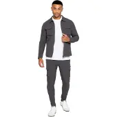 Enzo | Heren Cargo Shacket Trainingspak Set - Grijs