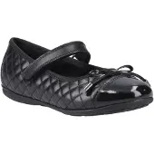 Hush puppies Lottie Leren Zwarte Ballerina's Voor Meisjes