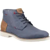 POD Ram Leren Herenlaarzen Navy Blauw