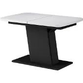 Vicco Eettafel Fenaro, Wit/Zwart, 120-160 x 80 cm uitschuifbaar