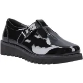 Hush puppies Florrie T-Bar Meisjes Zwart Leren Schoenen