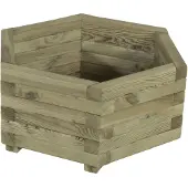Intergard Houten bloembak plantenbak grenen zeskant 55x35x47cm