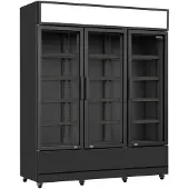 CombiSteel Koelkast - 1200L - Zwart - +1°C/+10°C - Geforceerd - 3 Draaideuren - Wielen - 1600x610x1973mm - Horeca Koelkast