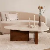 Giga Meubel Salontafel Ayla Marmer Donkerbruin 120cm -