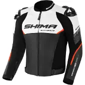 SHIMA Bandit 2.0 Perforated Wit Zwart Rood Leren Motorjas Maat 52