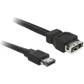 DeLOCK Power over eSATA (eSATAp) naar eSATA, eSATAp en USB-A kabel - SATA300 - 3 Gbit/s / zwart - 1 meter