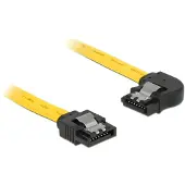 DeLOCK SATA-3 kabel: 70cm, metalen clip, geel