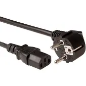 ACT Netsnoer LSZH Schuko CEE 7/7 male (haaks) - C13 IEC 60320 zwart 2,5 m AK5212