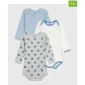 Petit Bateau Rompertje/body blauw / lichtblauw / grijs / wit