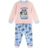 Cerda Bluey Fleece Pyjama Kinderen – Hooray! – Blauw & Roze – Officieel Gelicenseerd – Zachte Winter Pyjama