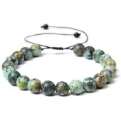 Marama - armband Afrikaanse Turquoise - verstelbaar - vegan - edelsteen Afrikaanse Turquoise