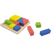 Playwood Houten Kubusvormen Sorteer puzzelplank (10)