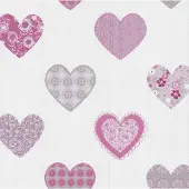 Dutch Wallcoverings papierbehang harten - roze/grijs