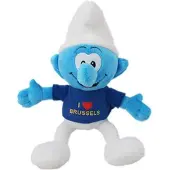 De Smurfen Smurfen knuffel - I love Brussels - 30 cm