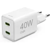Hama USB C snellader | | 2 poorten (2x USB C, GaN, 40W, Wit)