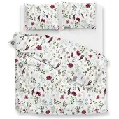 Zohome Zo Home Dekbedovertrek Flanel Celeste - white 260x200/220cm