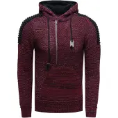Rusty neal Chunky contrasterende hoodie met 1/2 rits