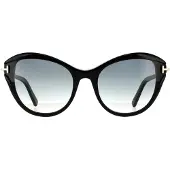 Tom Ford zonnebril Leigh FT0850 01B Shiny Black Smoke Gradiënt