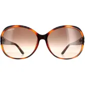 Salvatore Ferragamo Oval Dames Tortoise Bruin Gradiënt SF770SA