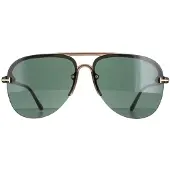 Tom Ford Terry 02 FT1004 45N glanzende lichtbruin groene zonnebril