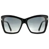 Tom Ford zonnebril leah ft0849 01b glanzende zwarte rookgradiënt