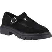 Hush puppies Nella T-Bar Suède Dames Zwarte Schoenen