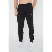 Nike Heren Herhaal Taping Logo Fleece Cuffed Joggers in Zwart