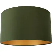 QAZQA Fluwelen lampenkap groen 35/35/20 met gouden binnenkant
