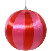 Décoris Kerstbal | foam | rood/roze | 15cm