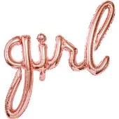 Party Deco Partydeco - Folieballonnen Script Rose Gold Girl