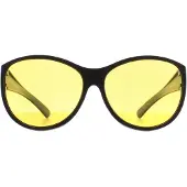 Montana Butterfly Womens Mat Zwart Geel Gepolariseerd FO8 Fit Over Glasses Night Driving Sunglasses