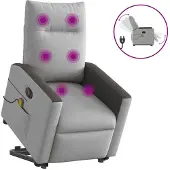 vidaXL Sta-op-massagestoel elektrisch verstelbaar stof wolk grijs