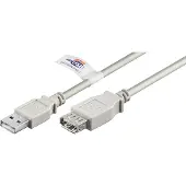 Pro USB 2.0 Hi-Speed Extension Cable with USB Certificate, Grey 1.8 m