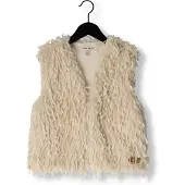 Nono gilet beige Meisjes Imitatiebont Openvallende hals Effen - maat 146/152