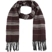 Suitable Heren Sjaal Acryl Ruit 20-03 - | Bordeaux | Maat one size