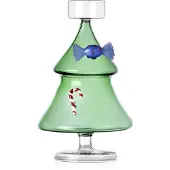 Ichendorf Milano - Waxinelichthouder kerstboom groen glas - 19 cm