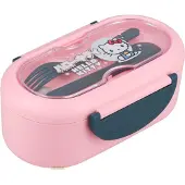 Paladone Hello Kitty Bento Box - Officieel gelicentieerde Sanrio lunchbox met verdeler, vork & lepel set, vaatwasser- & magnetronbestendig, perfect voor werk, school of picknicks -