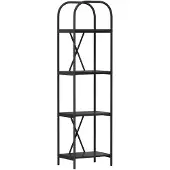 vidaXL Boekenplank 4-laags 40 x 30 x 146 cm Bewerkt hout Zwart Eiken
