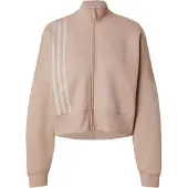 Adidas Sweatvest 'Off Placed 3-Stripes Zip' lichtbruin / wit