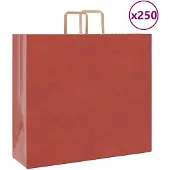 vidaXL Papieren zakken 250 st met hengsels 54x15x49 cm rood