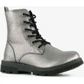 Blue Box metallic meisjes veterboots zilverkleurig maat 34