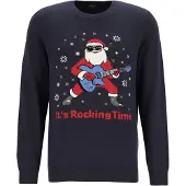 MARVELIS modern fit Kersttrui katoen - O-hals - marine blauw