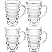 Wilmax England - Thermoglas met Bubbelhandvat - 300 ml - Set van 4