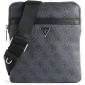 GUESS Schoudertas 'MILANO CROSSBODY FLAT' basaltgrijs / zwart / zilver