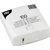 Papstar Servetten , 1-laags, 330 x 330 mm met ¼-vouw, papier in stoflook, 1200 st, wit